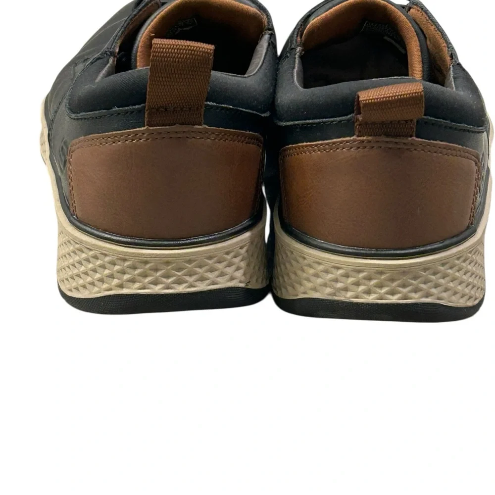 Skechers Burkett-Newsom Men’s‎ Casual Air Cooled Shoes 12 Black Brown Leather